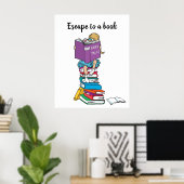 おとぎ話の女の子の読子供たちに逃げる ポスター (ホームオフィス)