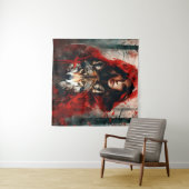 おとぎ話の女性とオオカミ タペストリー (インサイチュ(横))