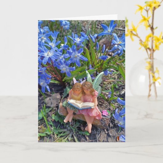 おとぎ話の妖精の庭のグリーティングカード カード (黄色い花)