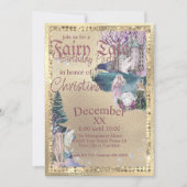 おとぎ話の妖精クリスタルボールを金ゴールド 招待状 (正面)