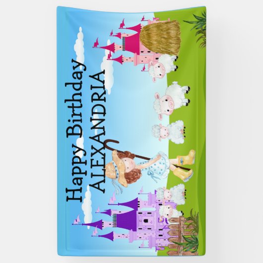 おとぎ話の小さなボーのぞき羊 横断幕 (縦)