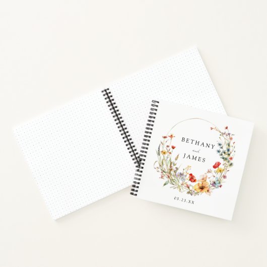 おとぎ話の山花結婚のゲストブック ノートブック (内部)