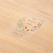 おとぎ話の山花結婚の花 アクリル招待状 (レイダウン)