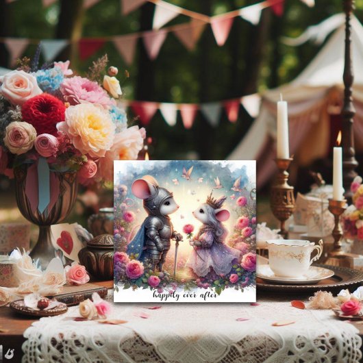 おとぎ話の後ずっと幸せにネズミ愛バレンタイン シーズンカード