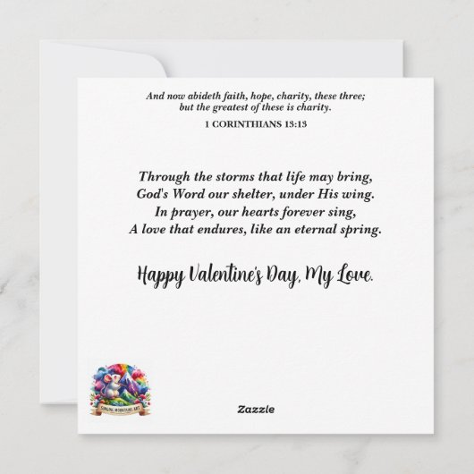 おとぎ話の後ずっと幸せにネズミ愛バレンタイン シーズンカード (裏面)