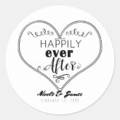 おとぎ話の後の楽しモダンい結婚式の引き出物 ラウンドシール (正面)