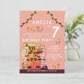 おとぎ話の扉おとぎ話の女の子の誕生日パーティー 招待状 (スタンド正面)