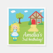 おとぎ話の時間ゴールディロックと3つのクマ スタンダードカクテルナプキン (正面)