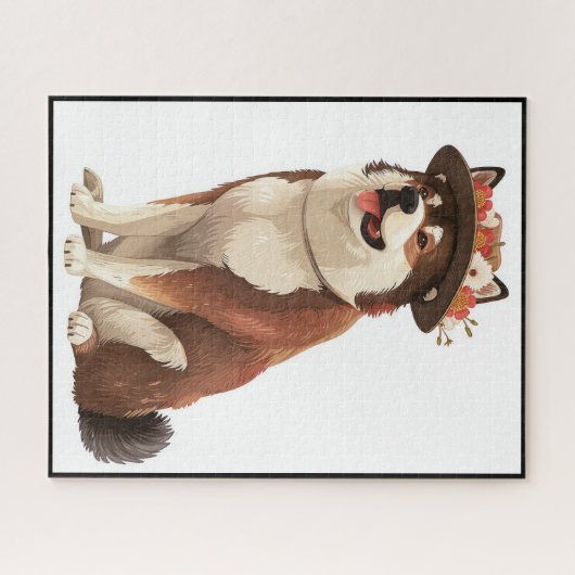 おとぎ話の本から引用したアメリカの秋田犬1 ジグソーパズル (横)