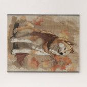 おとぎ話の本から引用したアメリカの秋田犬2 ジグソーパズル (横)