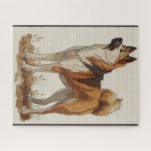 おとぎ話の本から引用したアメリカの秋田犬4 ジグソーパズル (横)