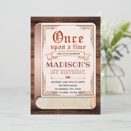 おとぎ話の本の誕生日の招待状 招待状 (スタンド正面)
