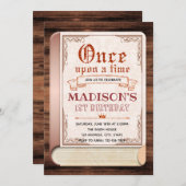 おとぎ話の本の誕生日の招待状 招待状 (正面/裏面)