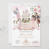 おとぎ話の本ワンタイムオンザタイムプリンセス誕生日 招待状 (正面)