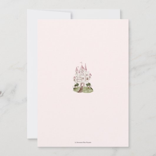 おとぎ話の本ワンタイムオンザタイムプリンセス誕生日 招待状 (裏面)