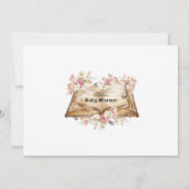 おとぎ話の本 ピンクのバラ 花のベビーシャワー 招待状 (裏面)