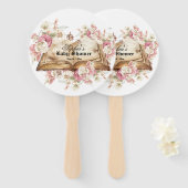 おとぎ話の本 花 バラ ベビーシャワー ハンドファン (正面&裏面)