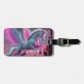 おとぎ話の水の色ユニコーンペガコーンバックパック ラゲッジタグ (正面横)