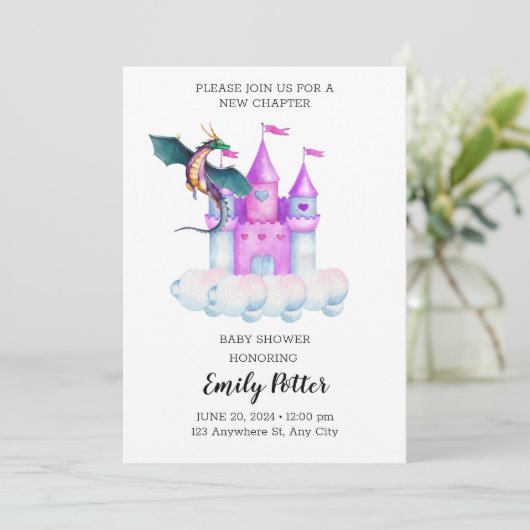 おとぎ話の水彩竜の城の魔法の物語 招待状 (スタンド正面)