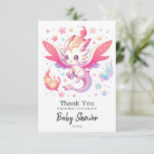 おとぎ話の炎のドラゴンベビーシャワー サンキューカード (スタンド正面)