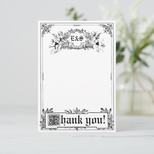 おとぎ話の物語の本の結婚式のサンキューカード サンキューカード (スタンド正面)