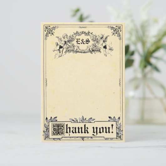 おとぎ話の物語の本の結婚式のサンキューカード サンキューカード (スタンド正面)