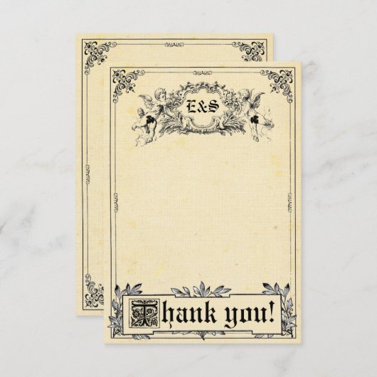 おとぎ話の物語の本の結婚式のサンキューカード サンキューカード (正面/裏面)