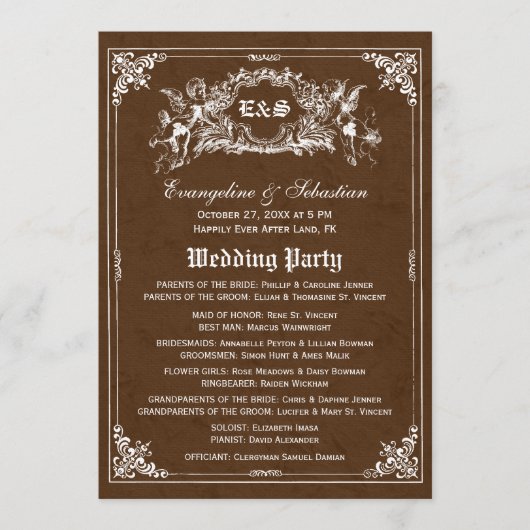 おとぎ話の物語の本の結婚式プログラム プログラム (正面)