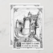 おとぎ話の物語の本の結婚式招待状 招待状 (正面/裏面)