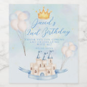 おとぎ話の王城金ゴールド王冠1歳の誕生日 ワインラベル (シングルラベル)