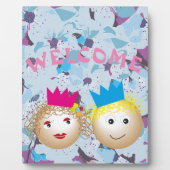 おとぎ話の王子と王女、 花 フォトプラーク (正面)