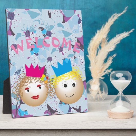 おとぎ話の王子と王女、 花 フォトプラーク (側面)