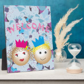 おとぎ話の王子様とお姫様、 花の花 フォトプラーク (側面)