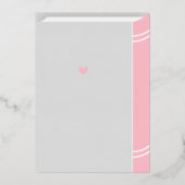 おとぎ話の童話ベビーガールシャワーピンクローズ 箔招待状 (裏面)