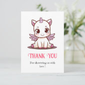 おとぎ話の素敵なユニコーンベイビーシャワー サンキューカード (スタンド正面)