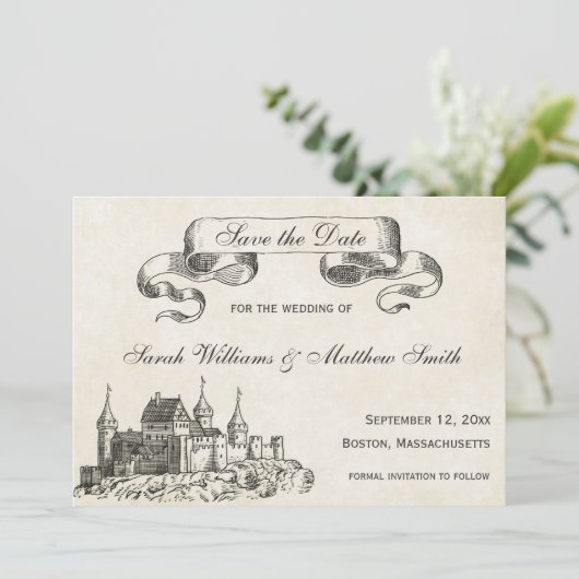 おとぎ話の結婚式の保存日付 セーブザデート (スタンド正面)