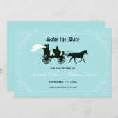 おとぎ話の結婚式の日付カードを保存 セーブザデート (正面/裏面)