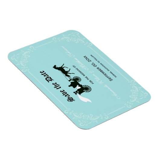 おとぎ話の結婚式の日付磁石を保存 マグネット (右側)