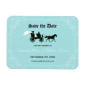 おとぎ話の結婚式の日付磁石を保存 マグネット (横)