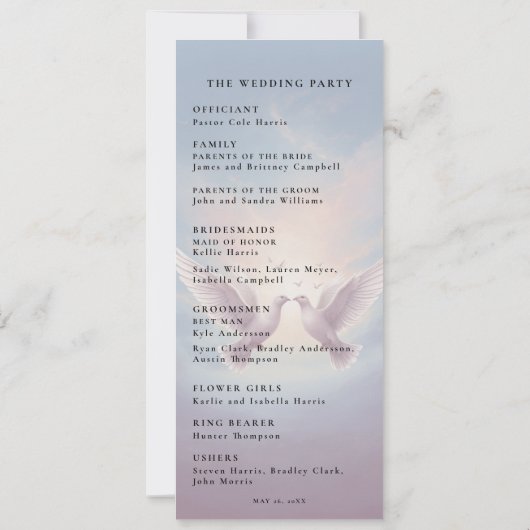 おとぎ話の結婚式 招待状 (裏面)