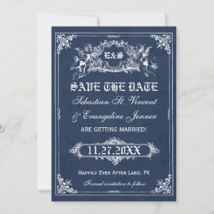 おとぎ話の絵本のような結婚式のSave the Dateカード セーブザデート