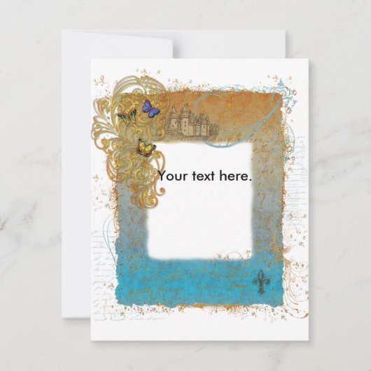 おとぎ話の絵本の城の招待状 招待状 (正面)