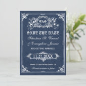 おとぎ話の絵本風の結婚式のSave the Dateカード セーブザデート (スタンド正面)