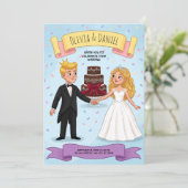 おとぎ話の絵本風カップルの結婚式招待状 招待状 (スタンド正面)