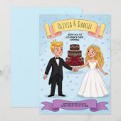 おとぎ話の絵本風カップルの結婚式招待状 招待状 (正面/裏面)