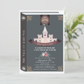 おとぎ話の絵本 黒のベイビーシャワー 招待状 (スタンド正面)