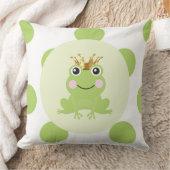 おとぎ話の美しい王冠を被ったカエル王子 クッション (ブランケット)