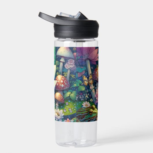 おとぎ話の花で眠るパーソナライズされたおとぎ ウォーターボトル (右面)