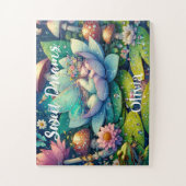 おとぎ話の花で眠るパーソナライズされたおとぎ ジグソーパズル (縦)