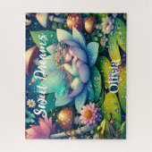 おとぎ話の花で眠るパーソナライズされたおとぎ ジグソーパズル (縦)